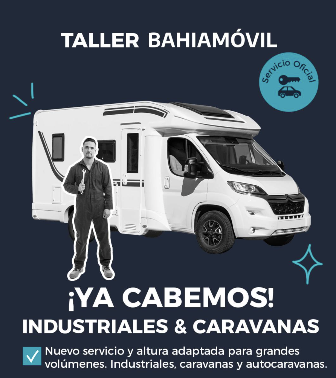 Por fin! Bahiamovil adapta su taller para autocaravanas y vehículos industriales de gran altura